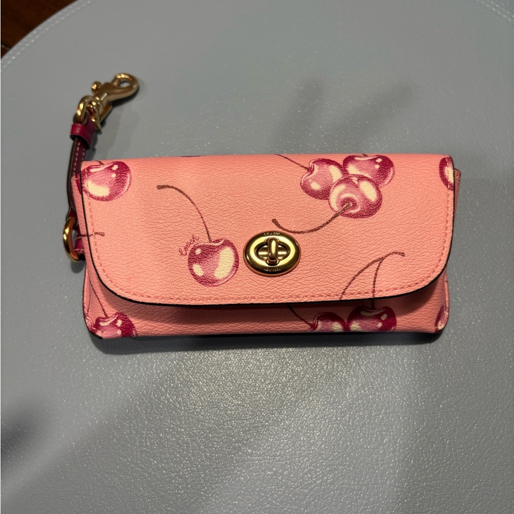Coach Pink Cherry Print sunglasses case